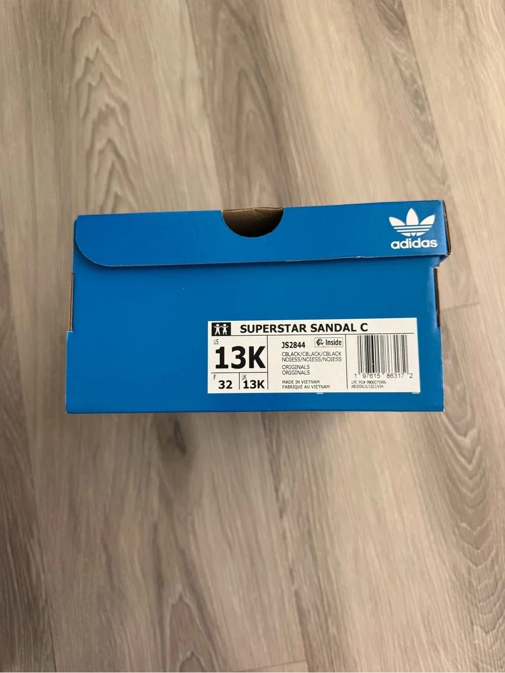Adidas SUPERSTAR SANDALS KIDS - Black/ 13K ( Used )